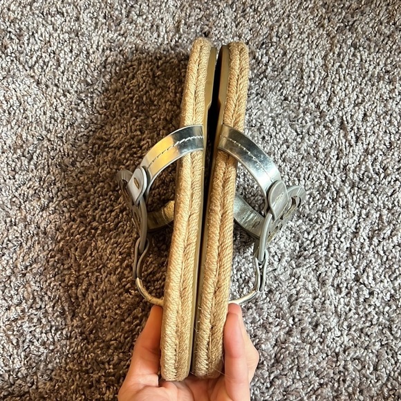 Tory Birch silver espadrille Miller sandals - Picture 6 of 16